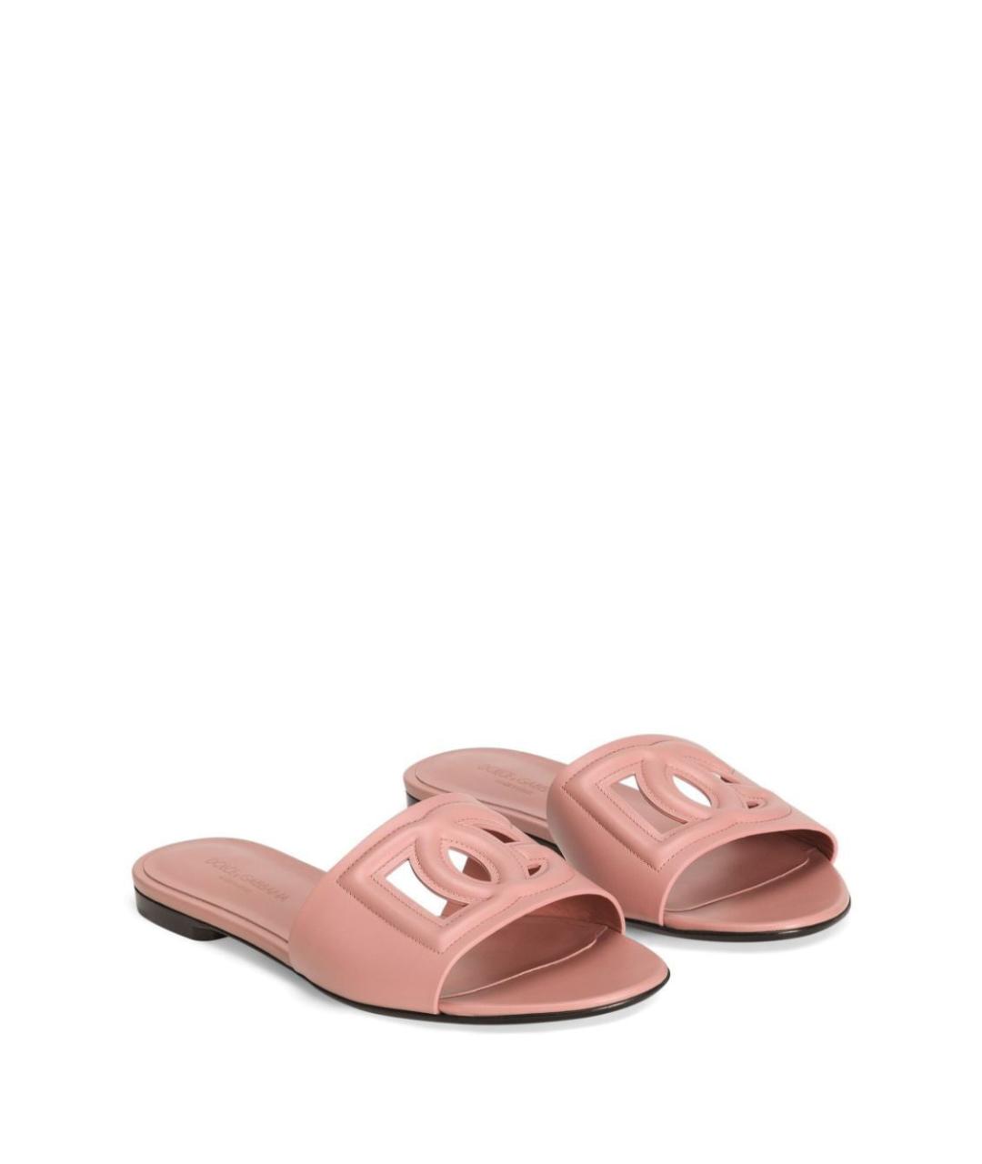 DOLCE&GABBANA Розовые кожаные мюли, фото 3
