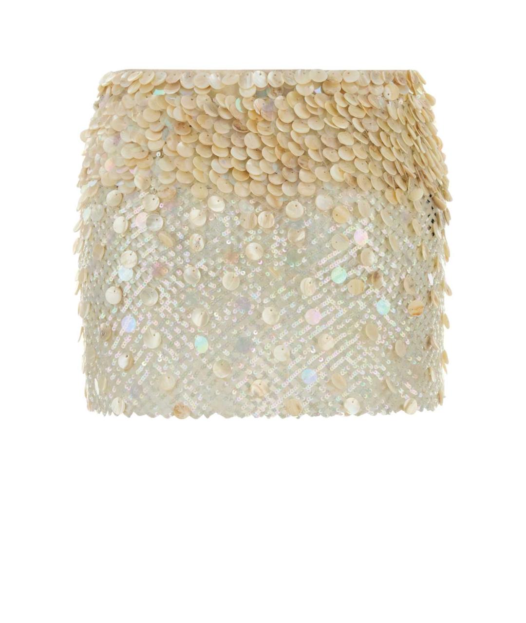 ALANUI Бежевая хлопковая юбка мини, фото 2