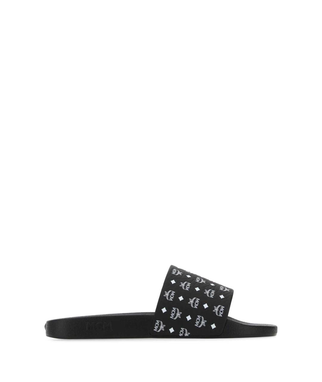 MCM Черные синтетические шлепанцы, фото 1