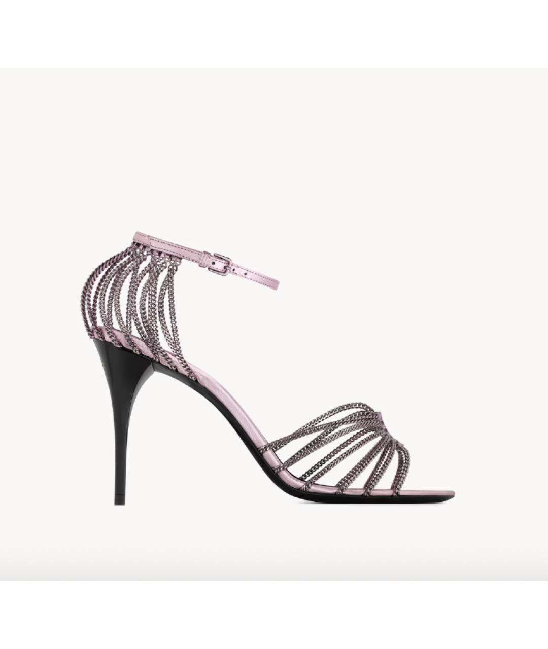 SAINT LAURENT Розовые босоножки, фото 4