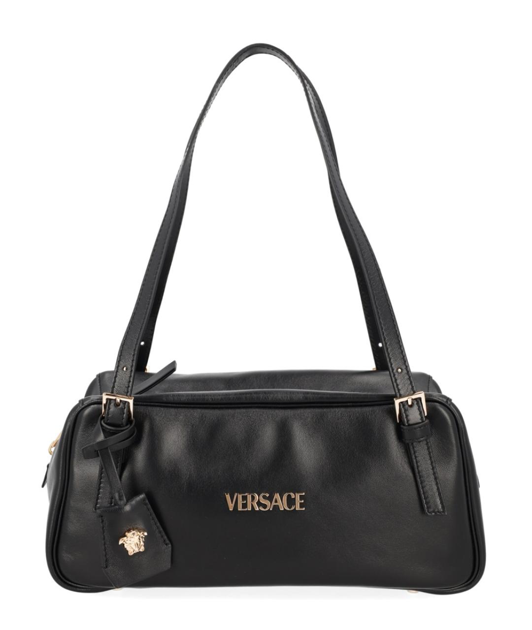 VERSACE Черная синтетическая сумка через плечо, фото 1