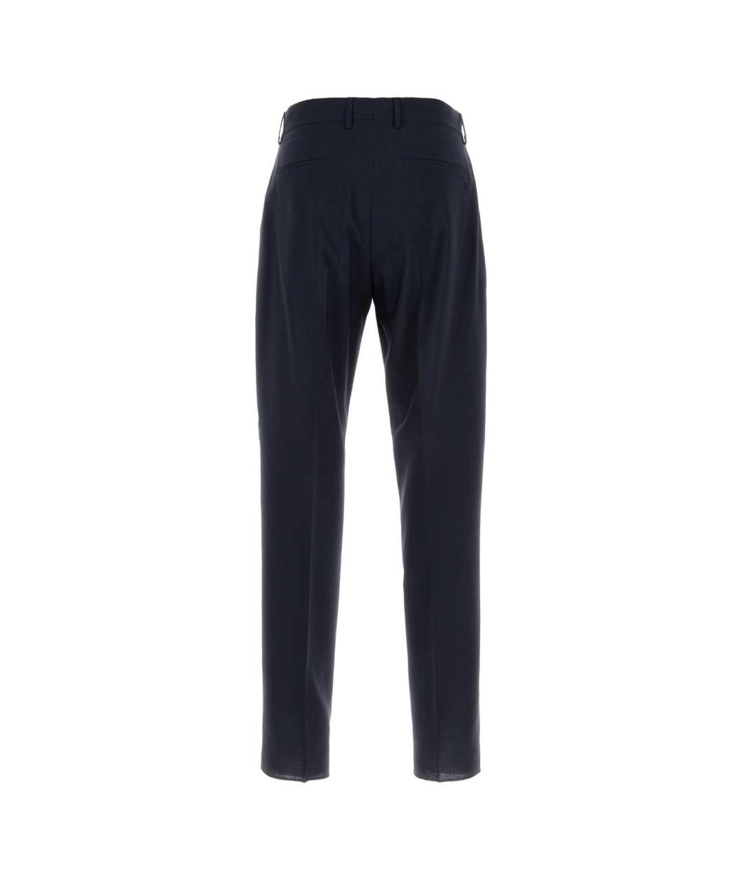 FENDI Темно-синие шерстяные классические брюки, фото 2