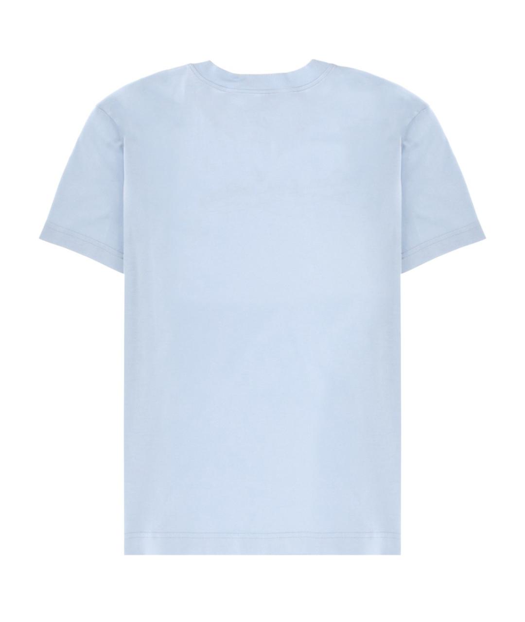 DOLCE&GABBANA Голубая хлопковая футболка, фото 2