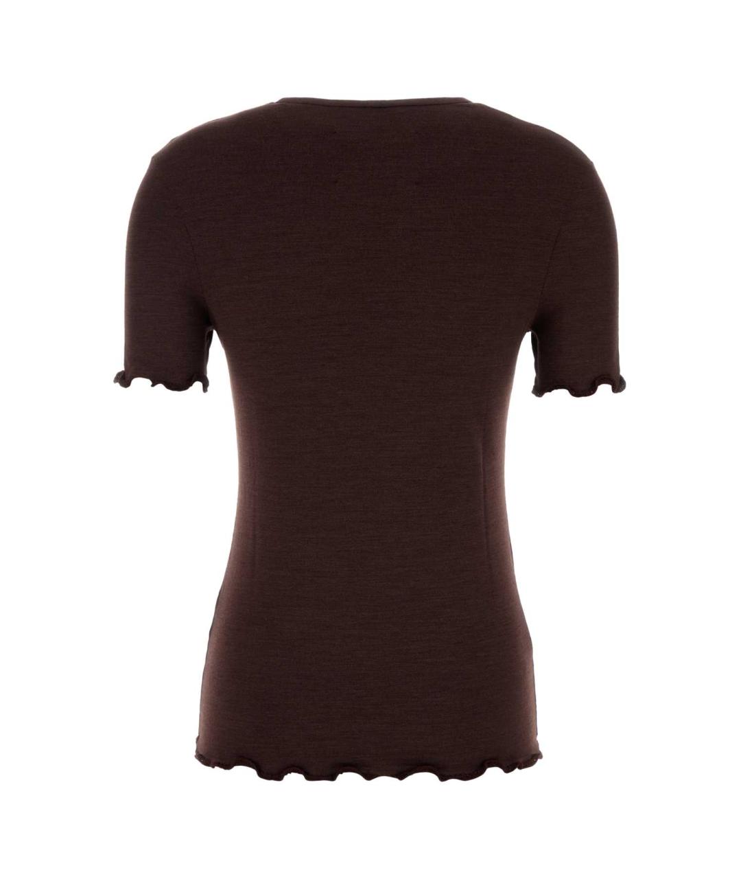 JIL SANDER Бордовая шелковая футболка, фото 2