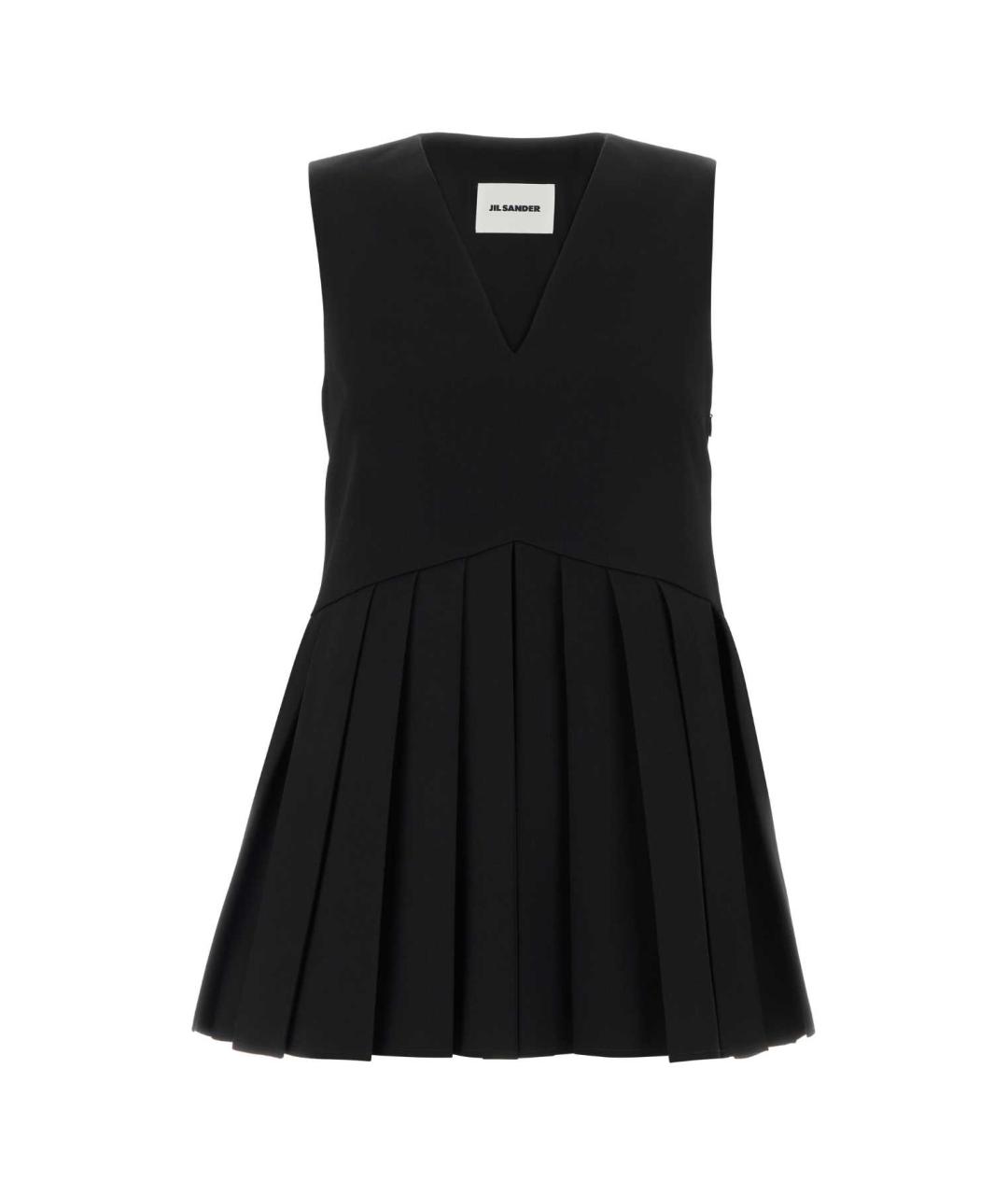 JIL SANDER Черная шерстяная майка, фото 1