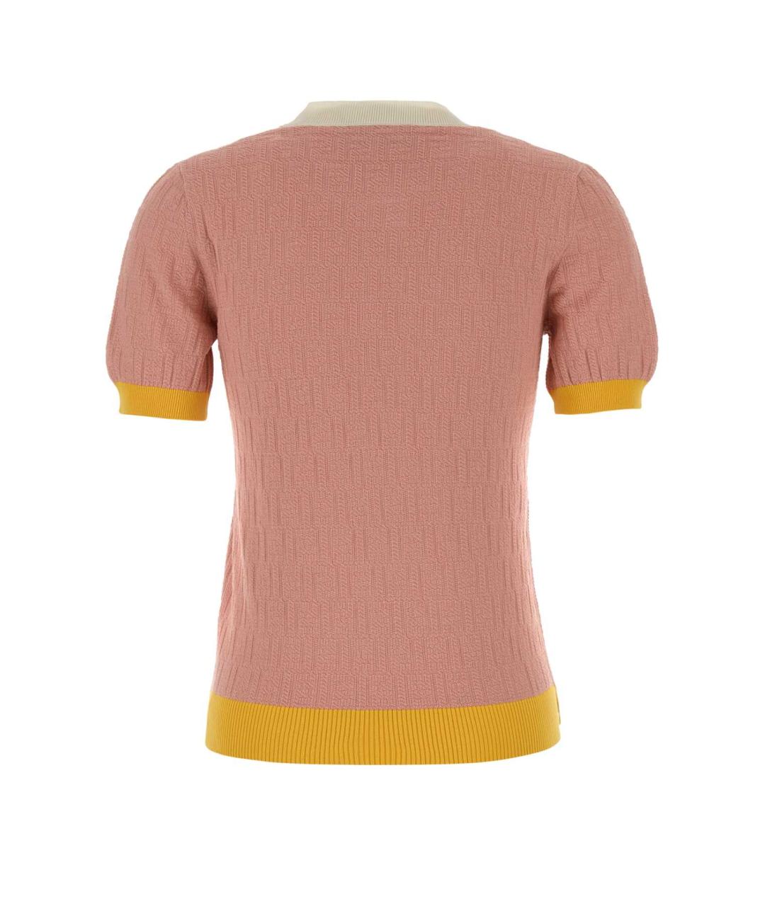 FENDI Розовая хлопковая футболка, фото 2