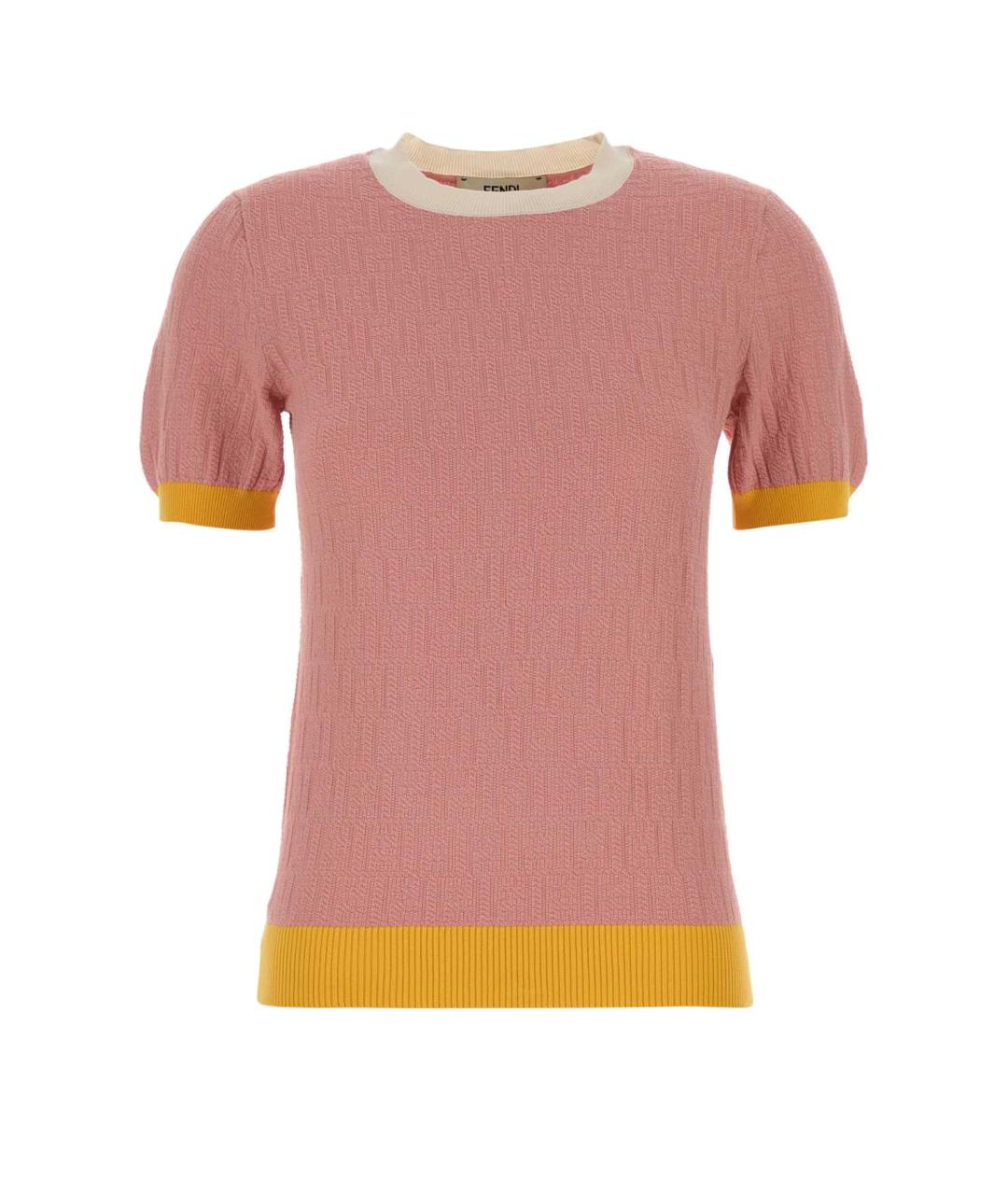 FENDI Розовая хлопковая футболка, фото 1