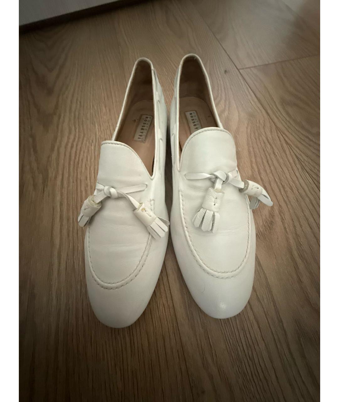FRATELLI ROSSETTI Белые кожаные лоферы, фото 2