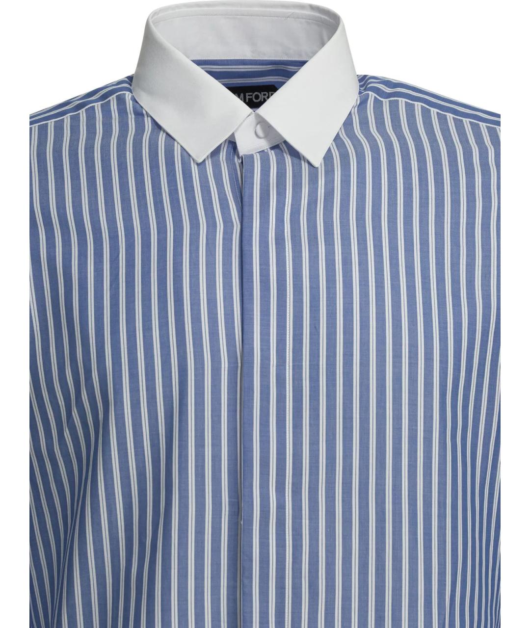 TOM FORD Голубая хлопковая кэжуал рубашка, фото 3