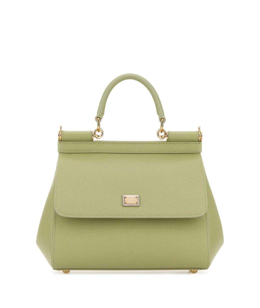 DOLCE&GABBANA Зеленая кожаная сумка тоут, фото 1