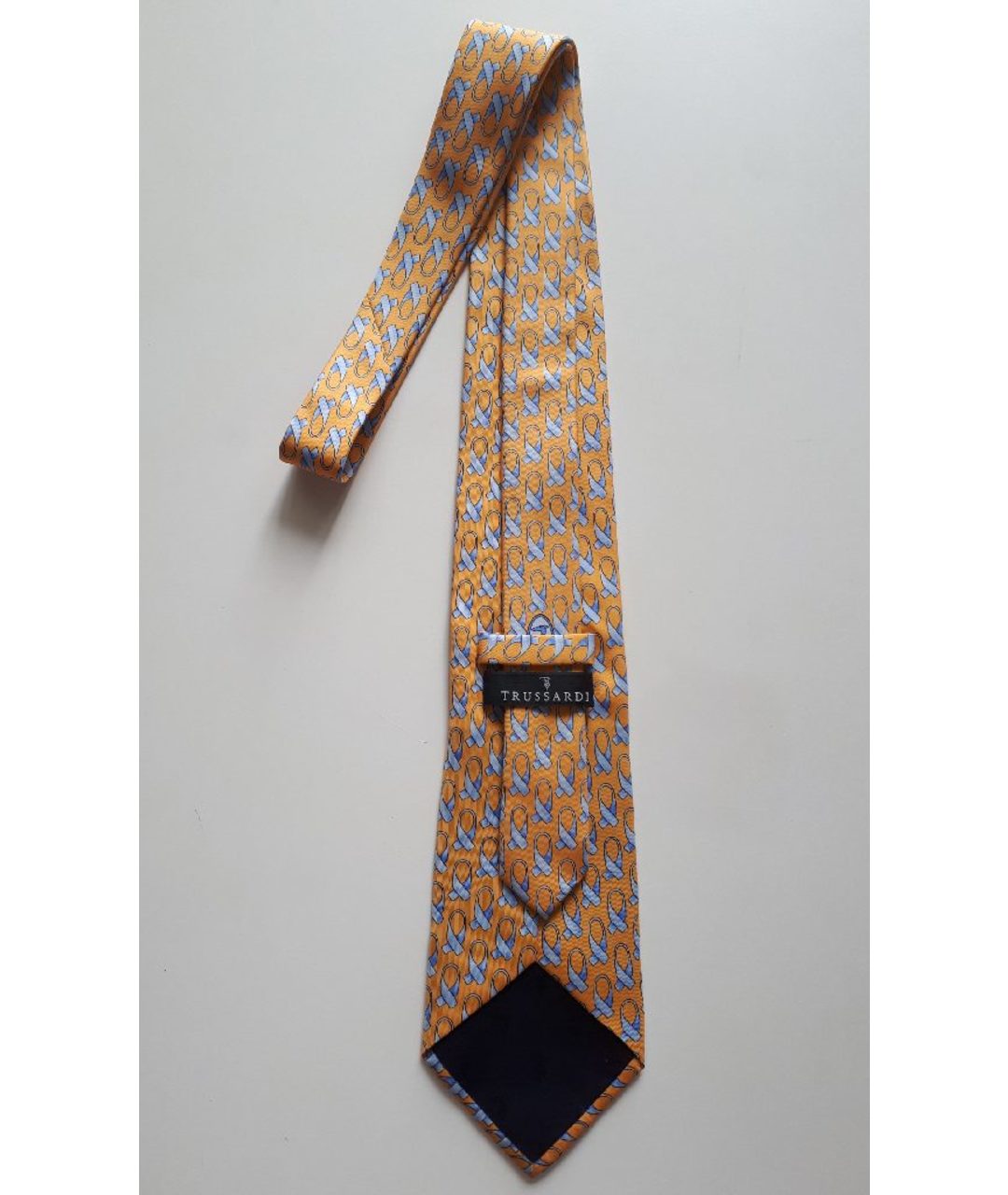 TRUSSARDI Желтый шелковый галстук, фото 5