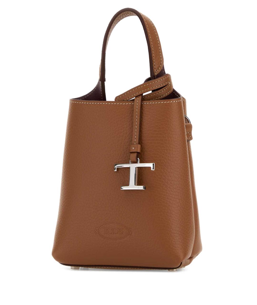 TOD'S Бежевая кожаная сумка тоут, фото 2