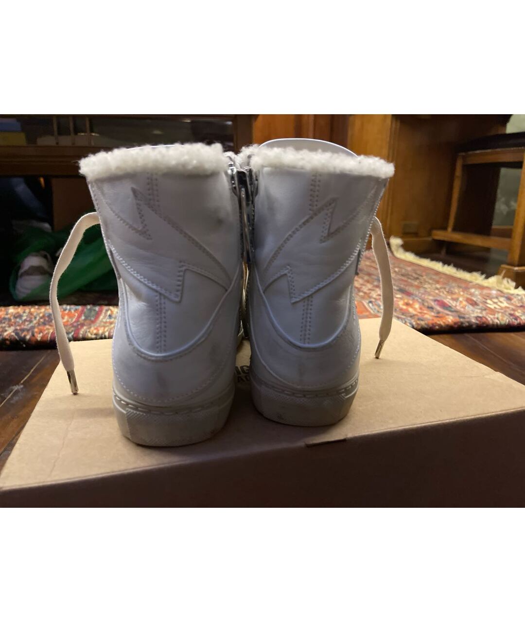 ZADIG & VOLTAIRE Белые кожаные кроссовки, фото 4