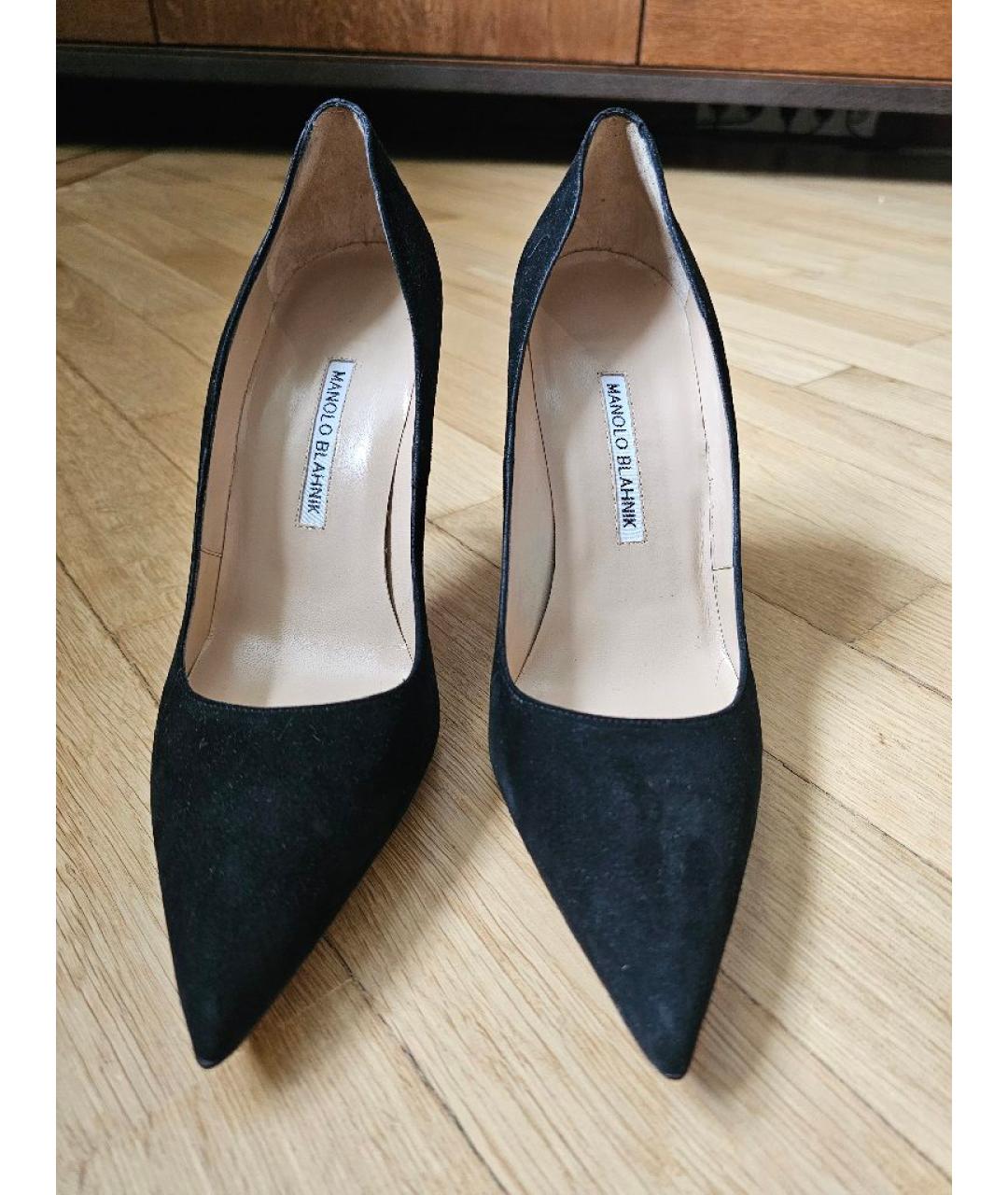 MANOLO BLAHNIK Черные замшевые туфли, фото 2