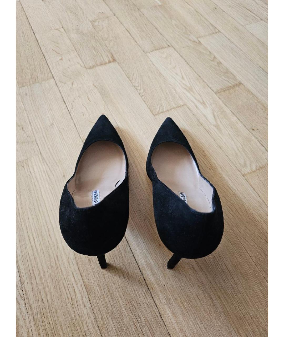 MANOLO BLAHNIK Черные замшевые туфли, фото 3