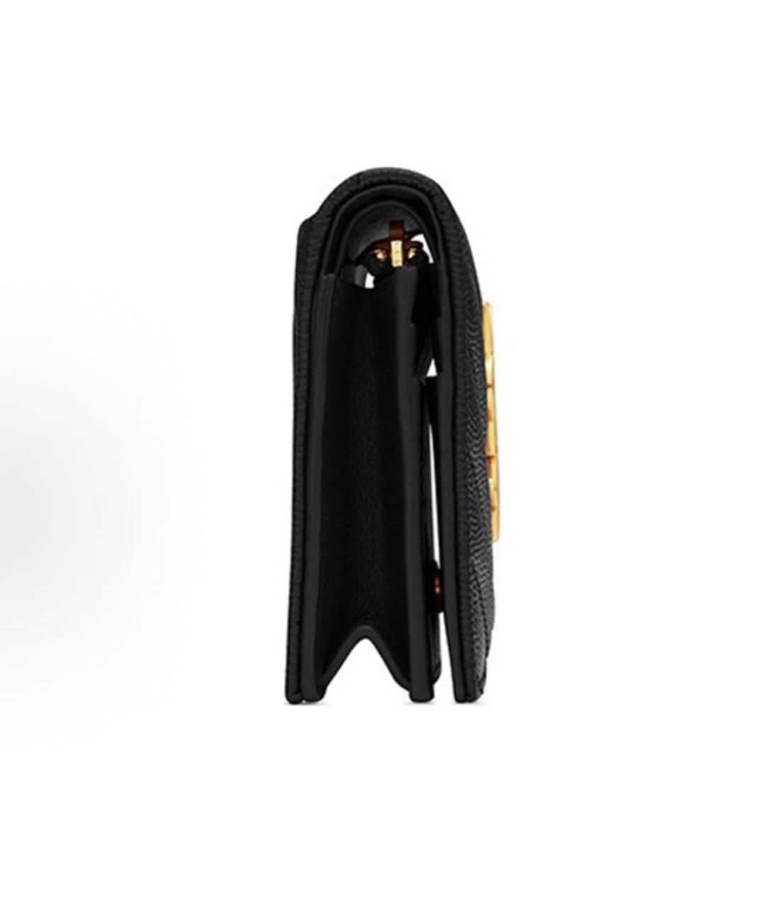 SAINT LAURENT Черный кожаный кошелек, фото 2