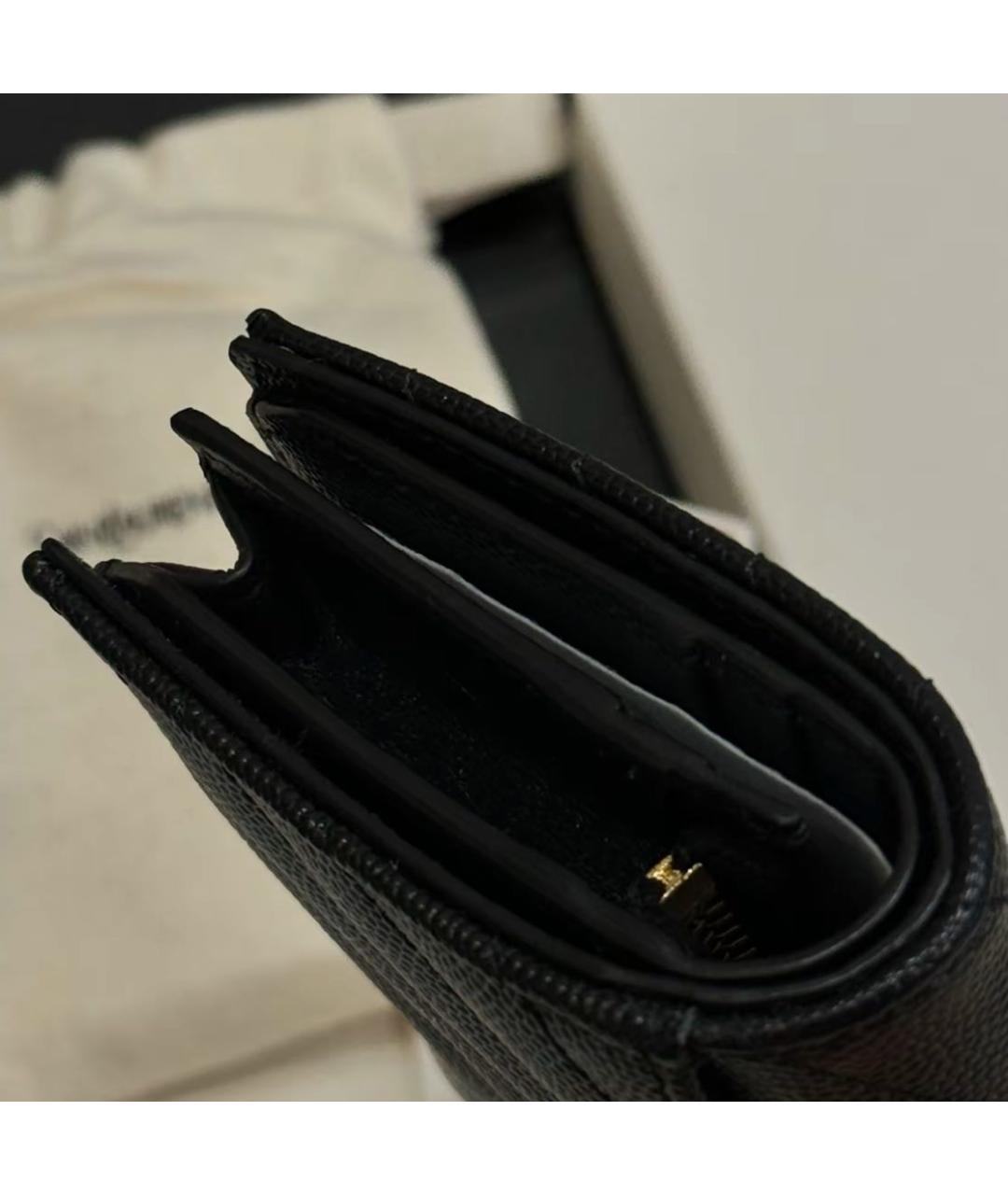 SAINT LAURENT Черный кожаный кошелек, фото 7