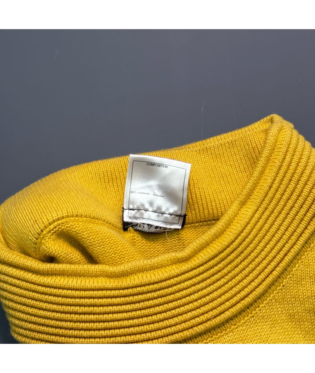 CHANEL Горчичное кашемировое повседневное платье, фото 8