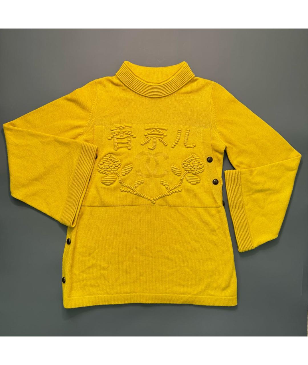 CHANEL Горчичное кашемировое повседневное платье, фото 9