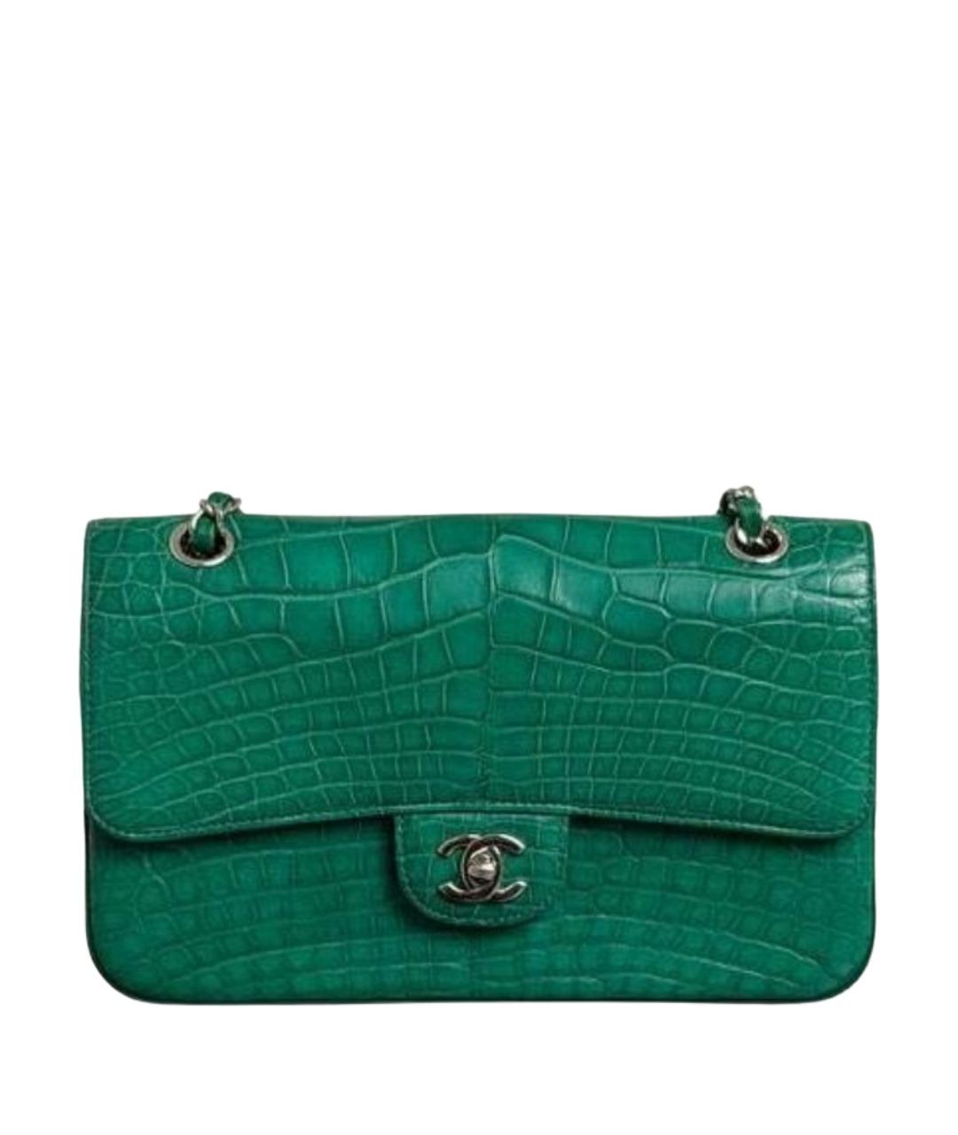 CHANEL Зеленая сумка через плечо из экзотической кожи, фото 1