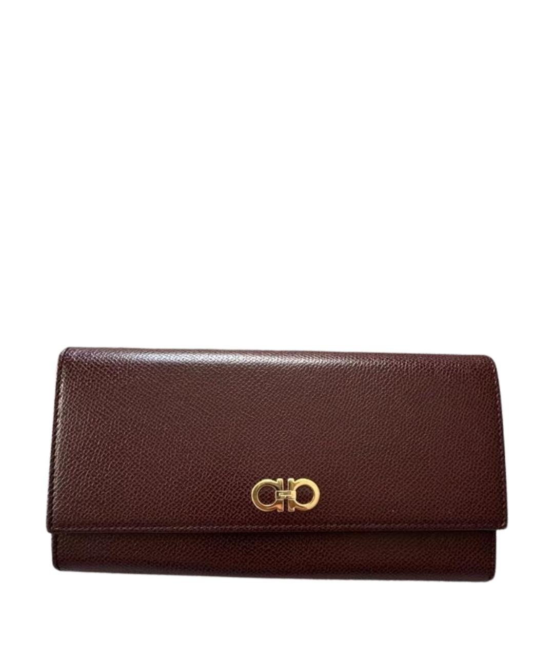 FERRAGAMO Коричневый кожаный кошелек, фото 1