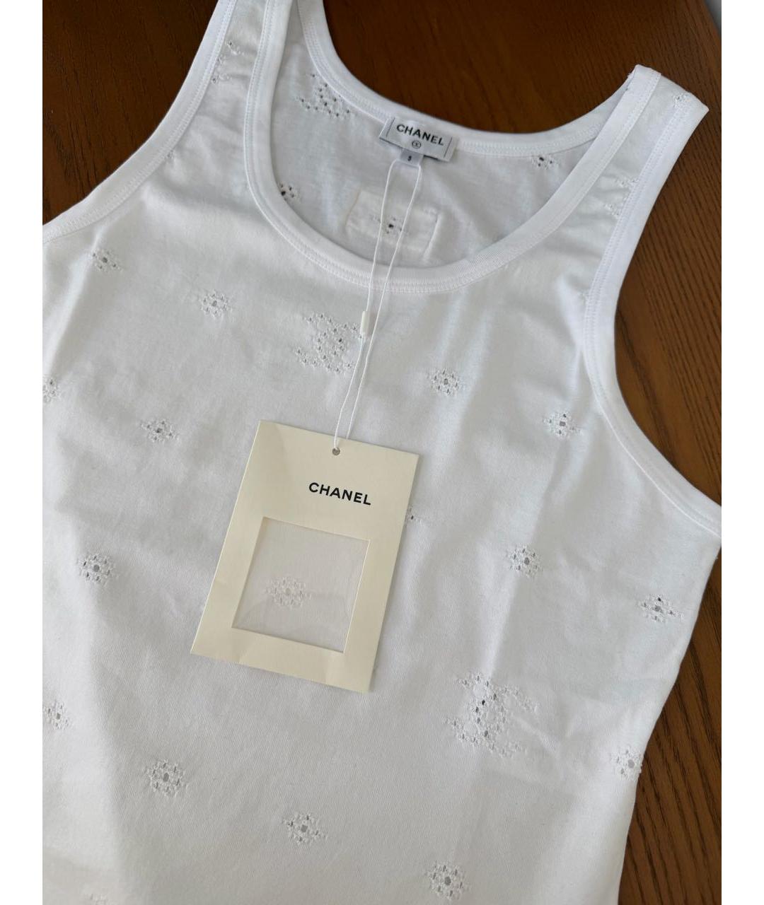 CHANEL Белая хлопковая майка, фото 2