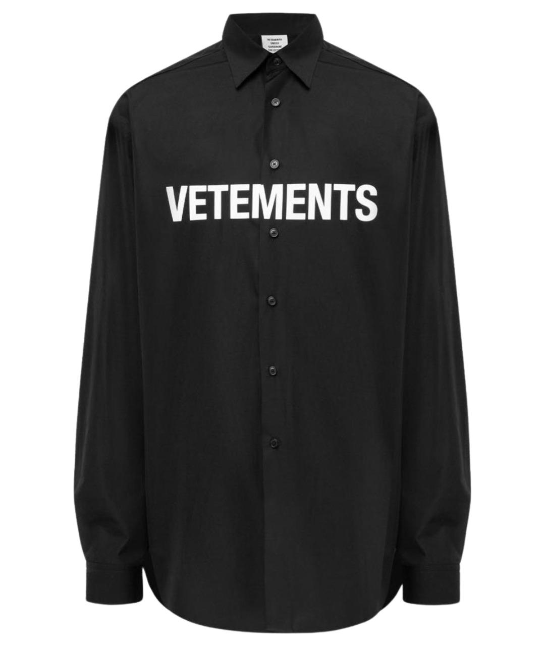 VETEMENTS Черная хлопковая рубашка, фото 1