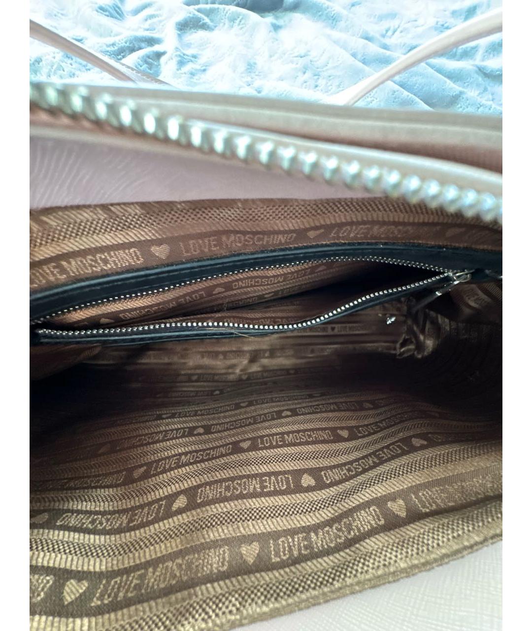 LOVE MOSCHINO Розовая кожаная сумка тоут, фото 7