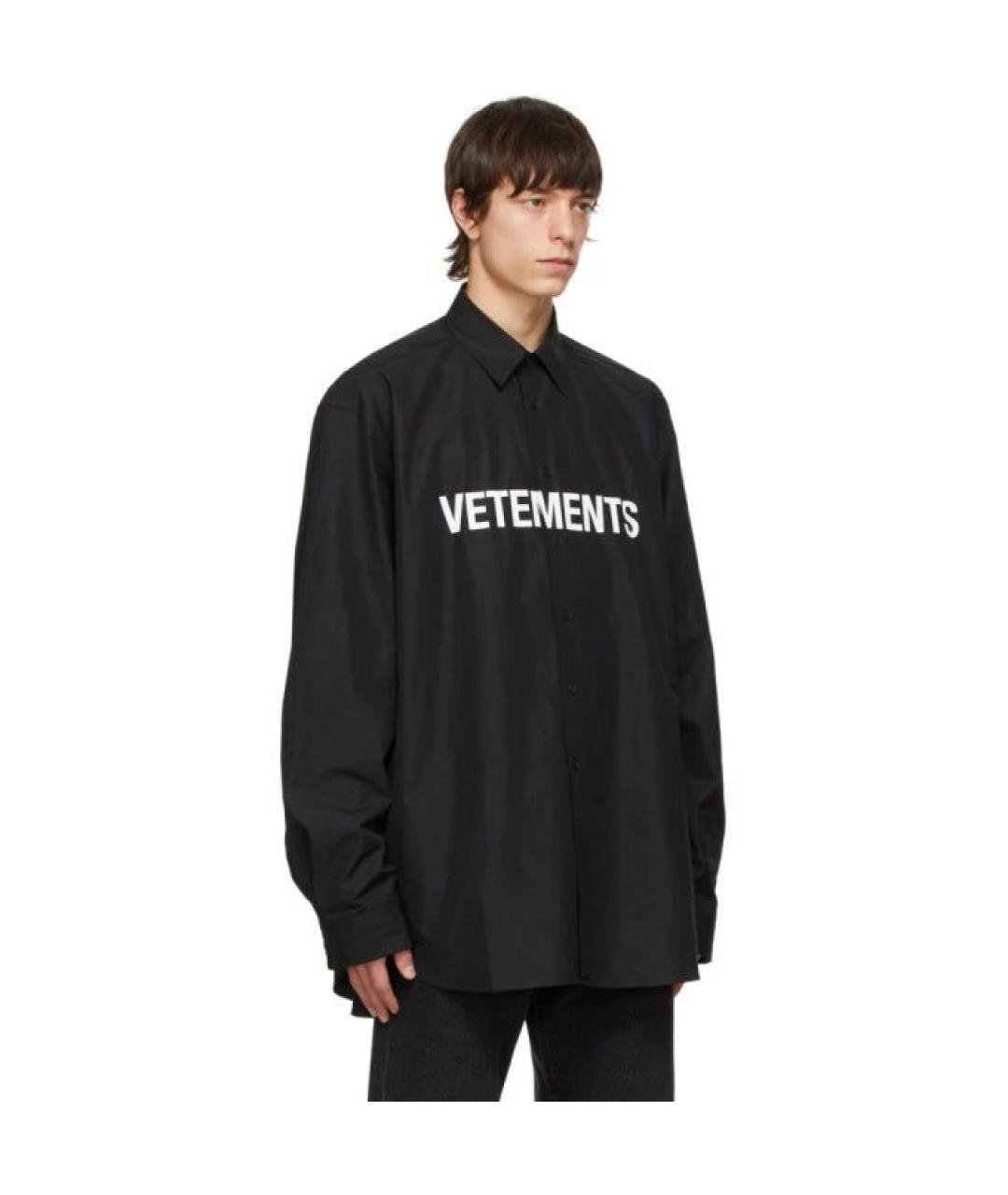 VETEMENTS Черная хлопковая кэжуал рубашка, фото 5