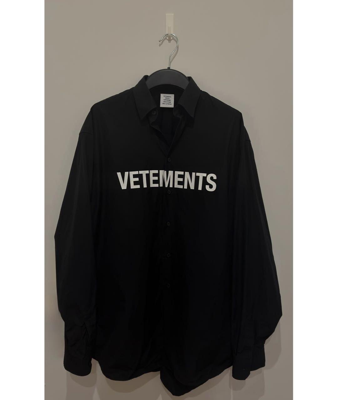 VETEMENTS Черная хлопковая кэжуал рубашка, фото 2