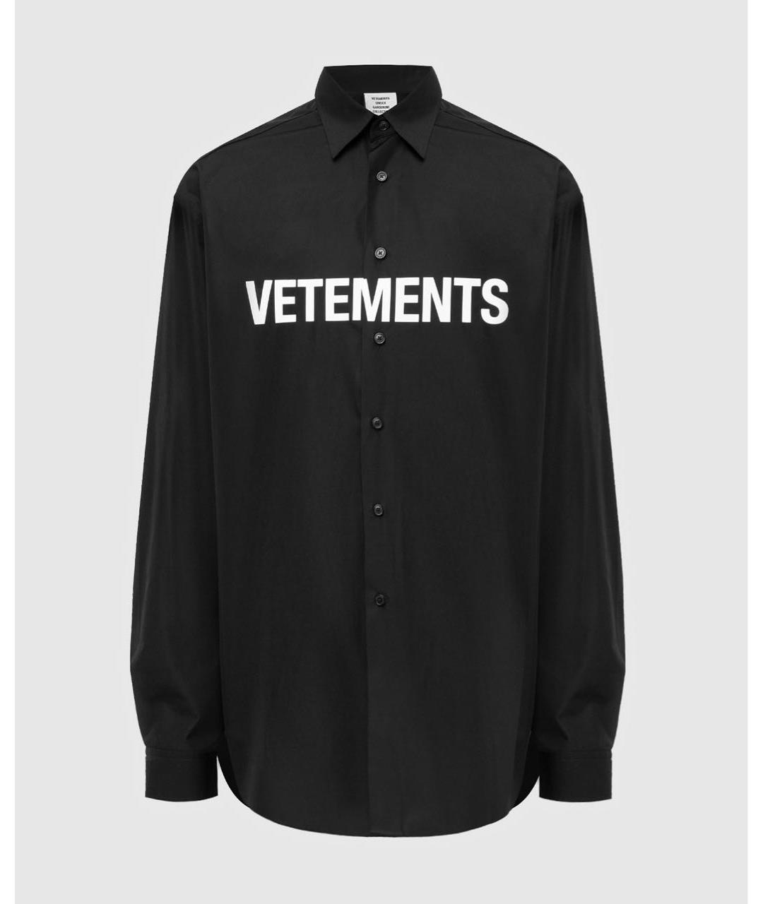 VETEMENTS Черная хлопковая кэжуал рубашка, фото 6