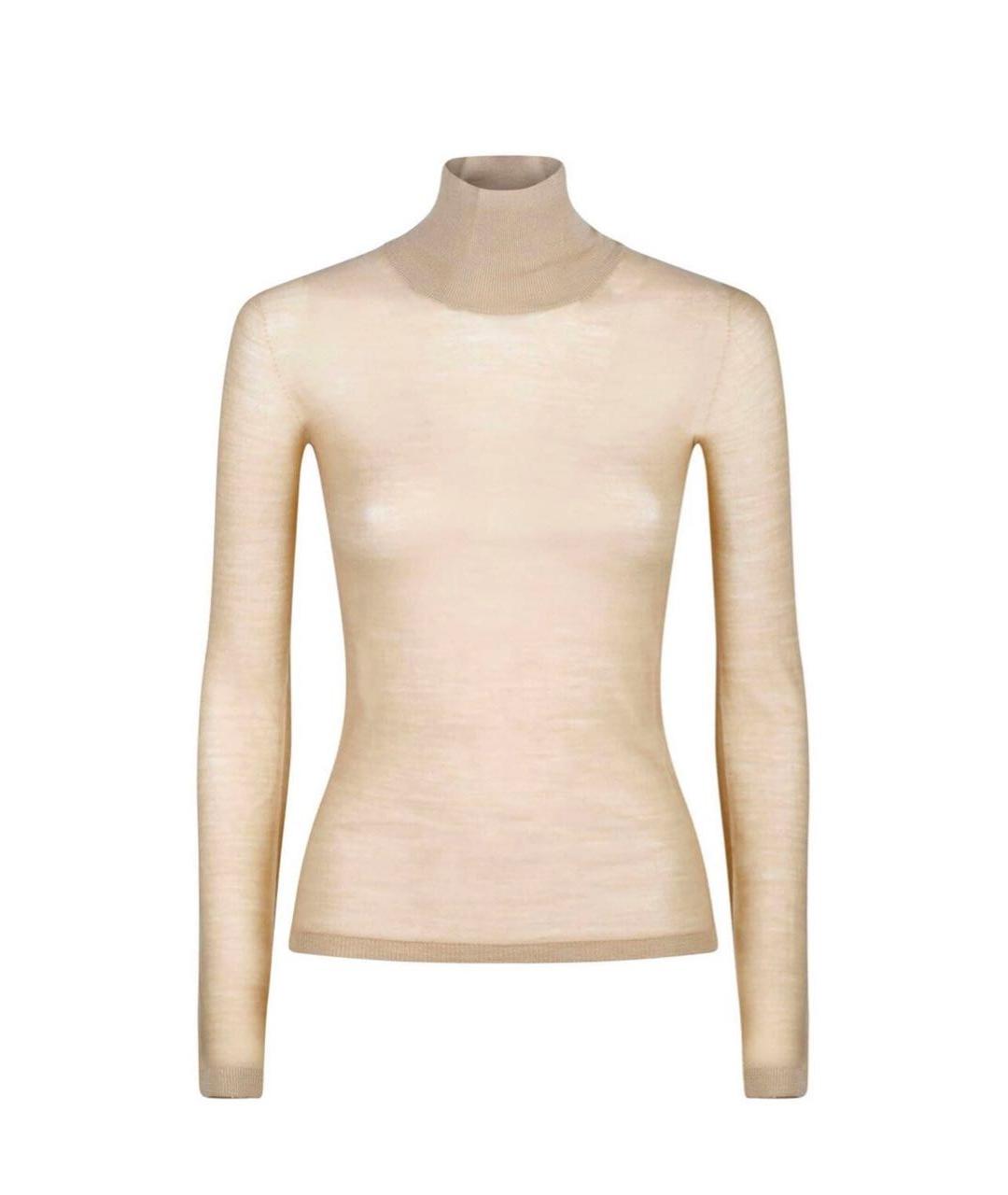 MAX MARA Бежевая шерстяная водолазка, фото 3