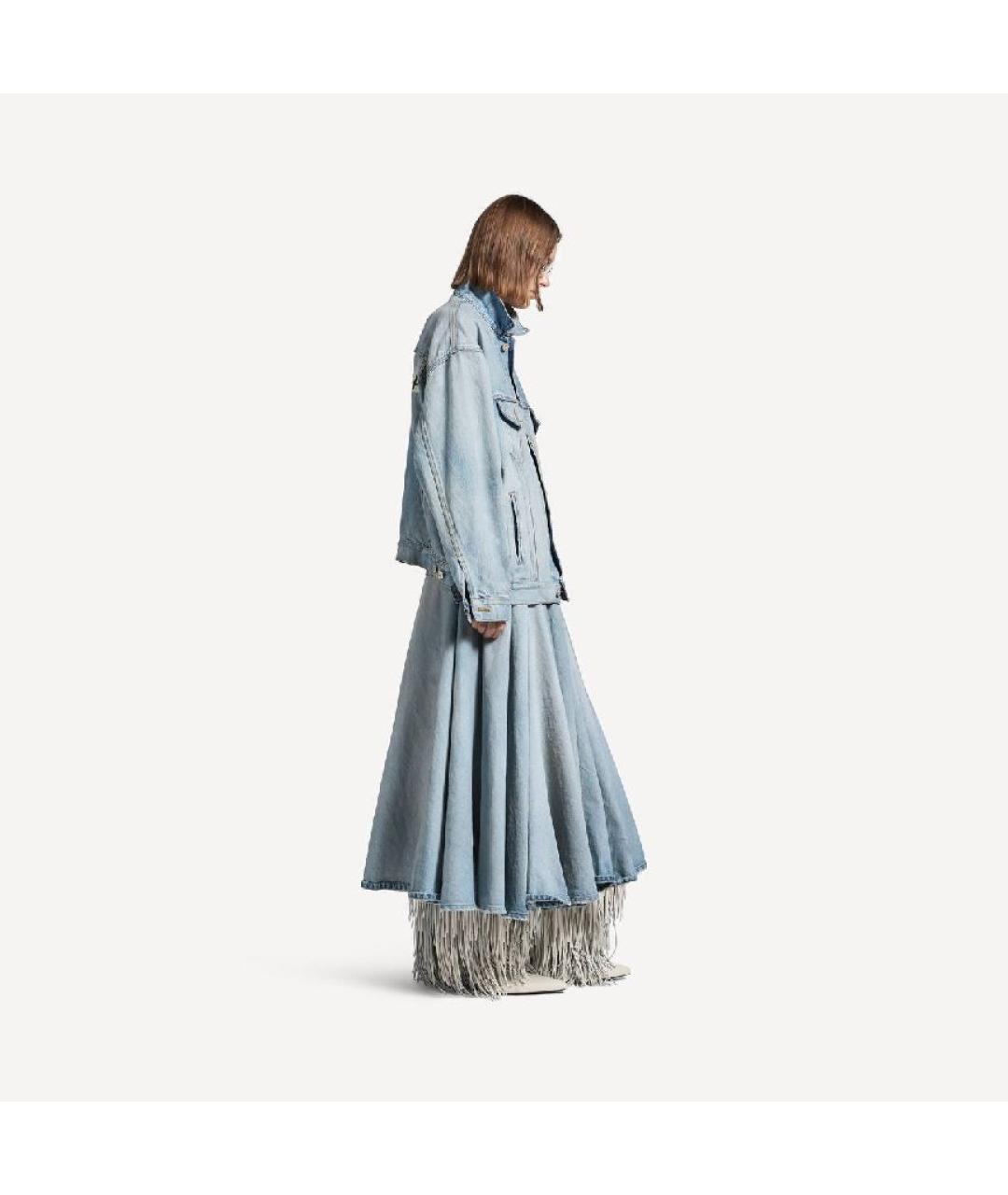 BALENCIAGA Голубая деним юбка миди, фото 5