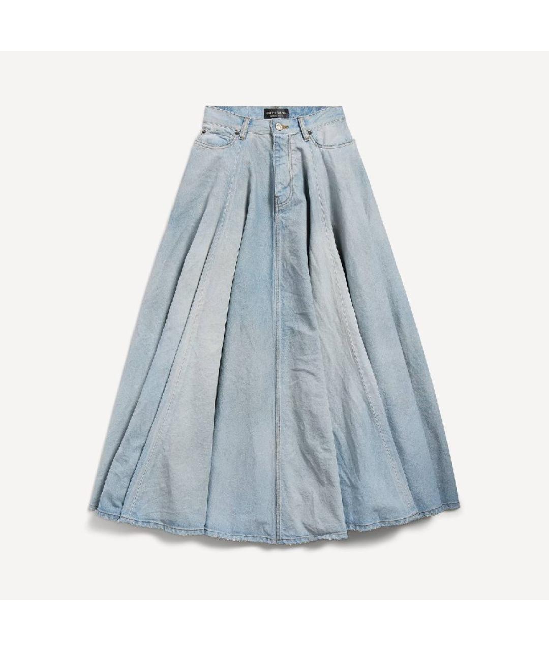 BALENCIAGA Голубая деним юбка миди, фото 6