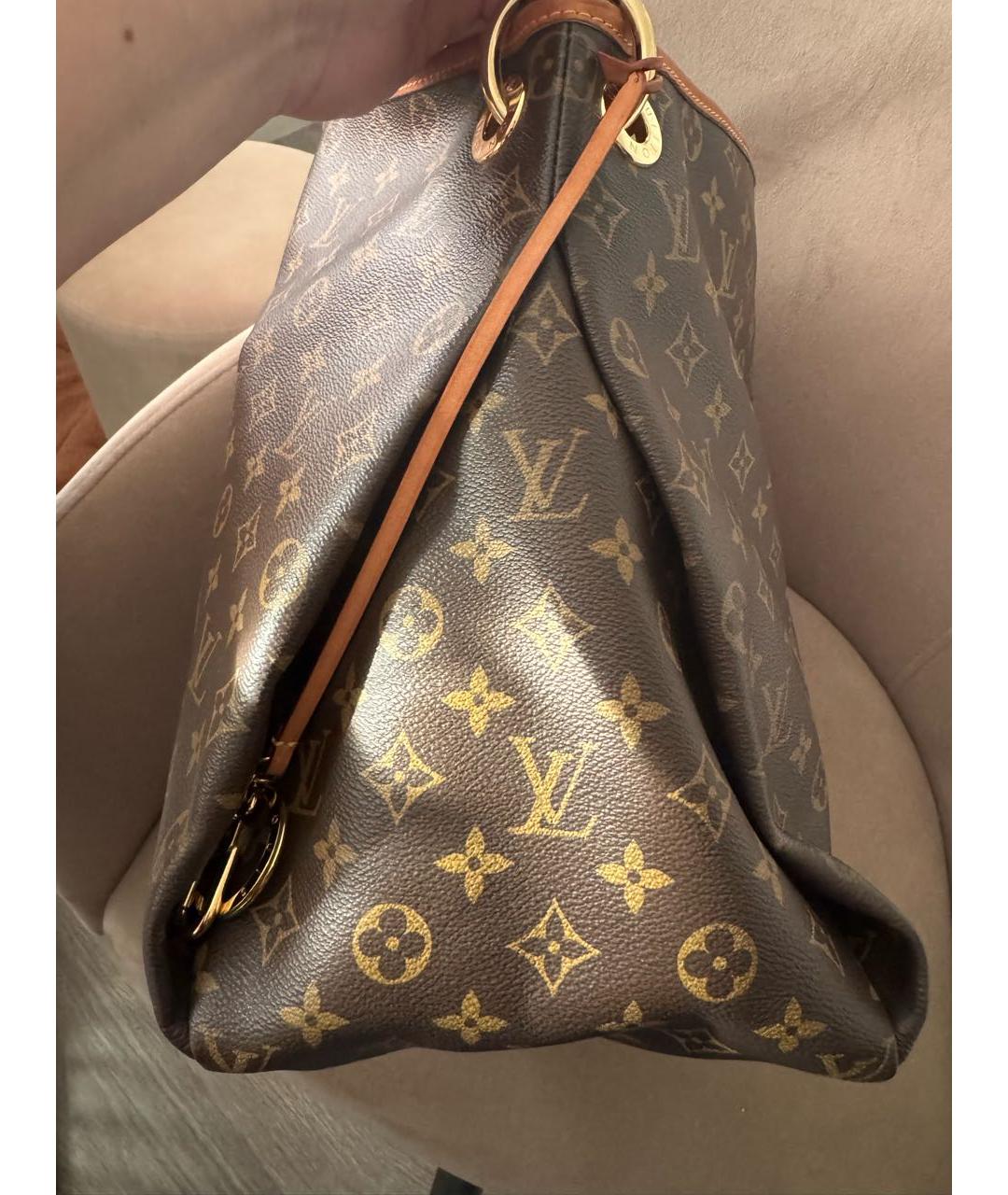 LOUIS VUITTON Коричневая сумка с короткими ручками, фото 3