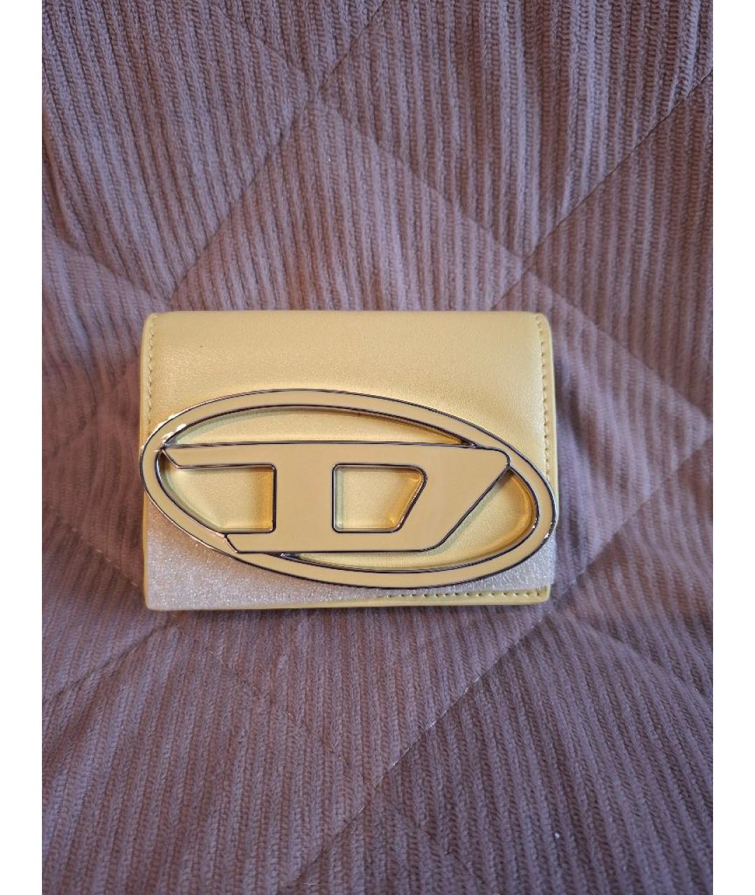 DIESEL Бежевый кожаный кошелек, фото 9