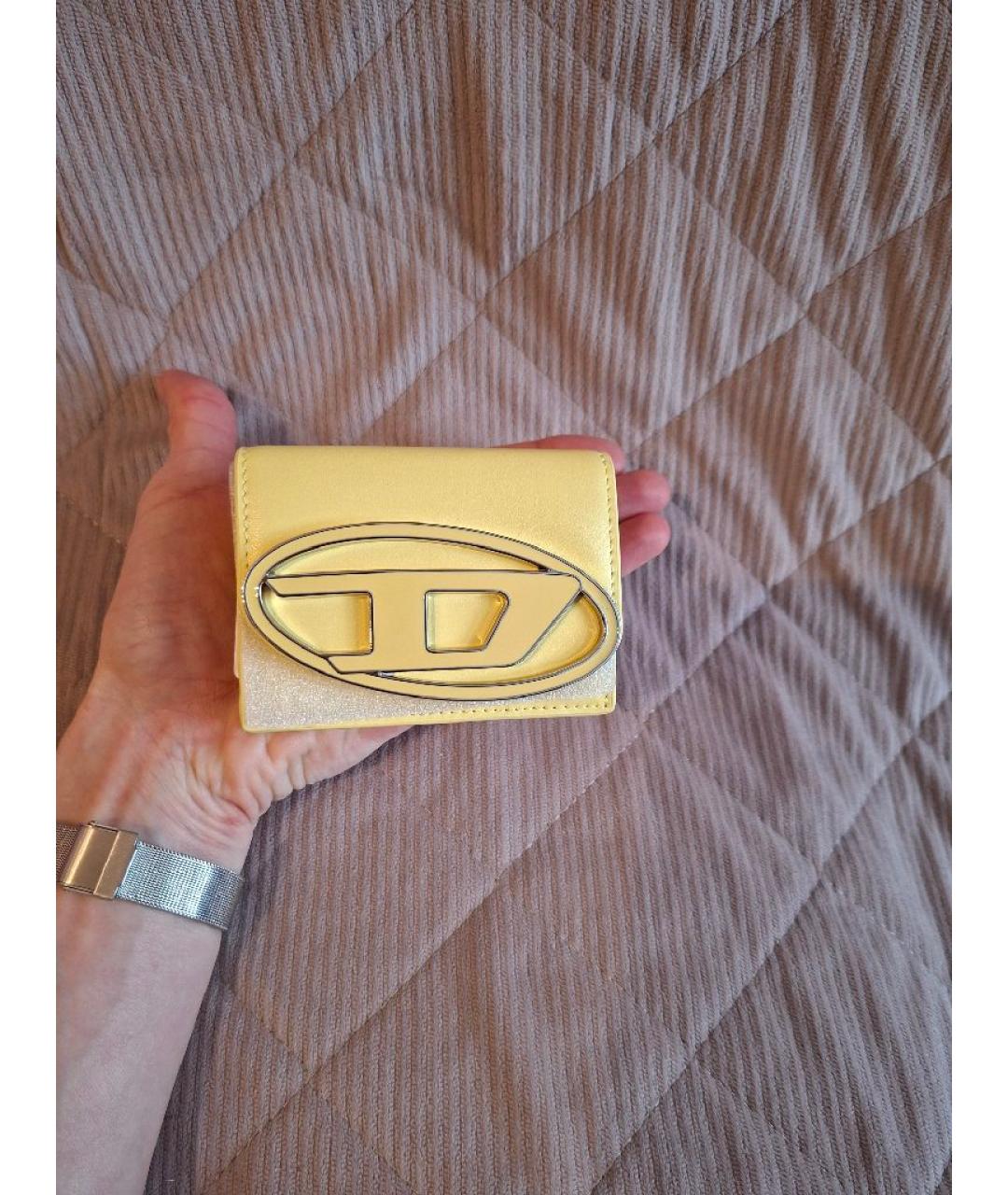 DIESEL Бежевый кожаный кошелек, фото 6