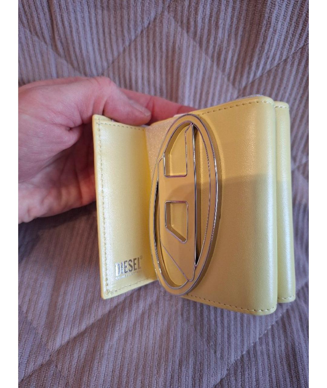 DIESEL Бежевый кожаный кошелек, фото 5