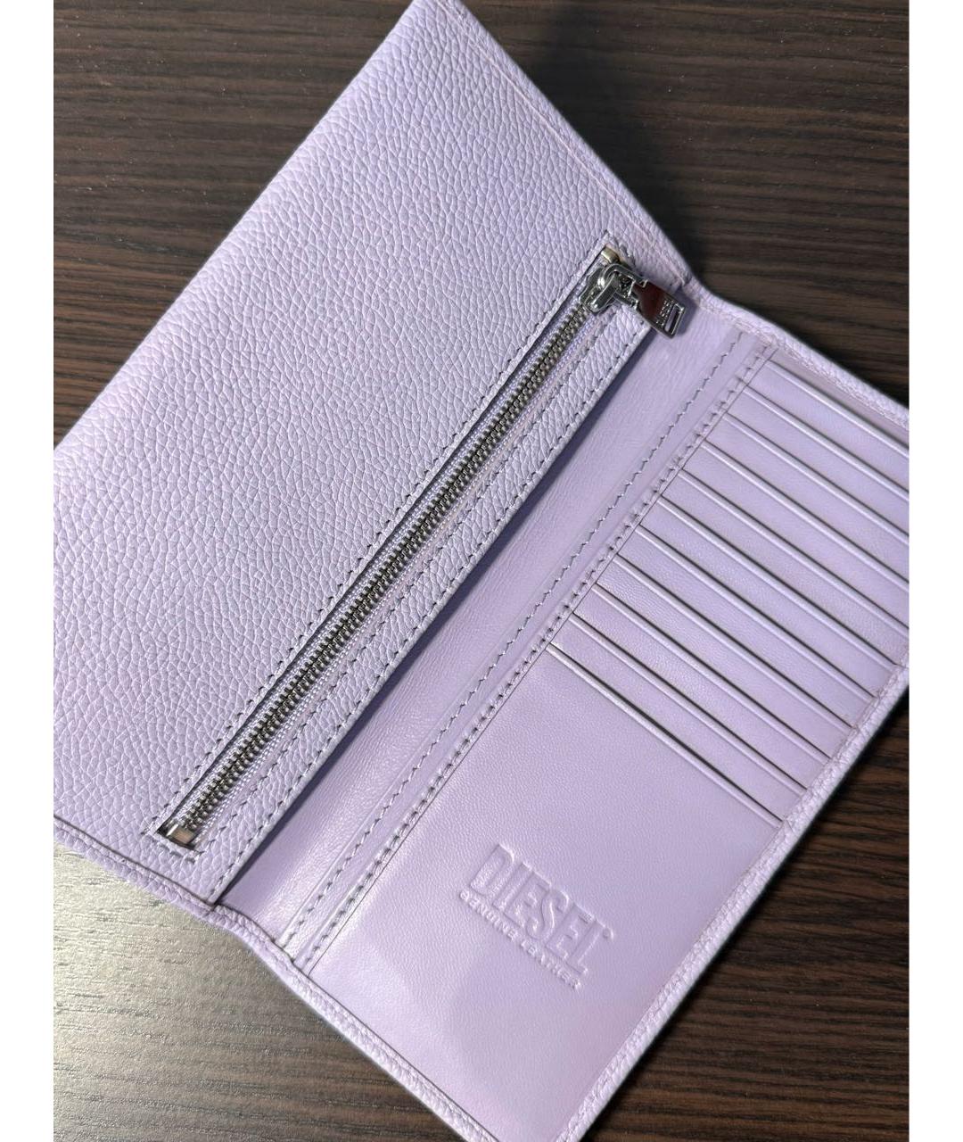 DIESEL Фиолетовый кожаный кошелек, фото 4