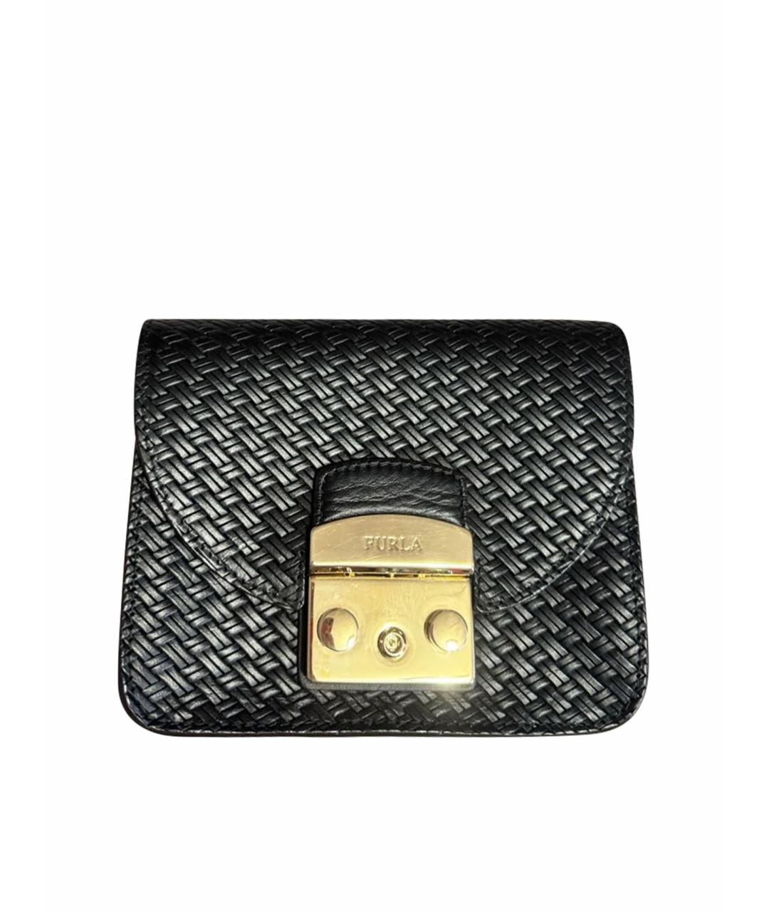 FURLA Черная кожаная сумка через плечо, фото 1