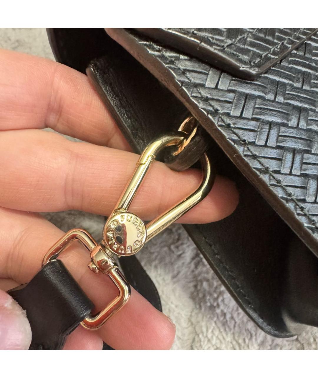 FURLA Черная кожаная сумка через плечо, фото 5