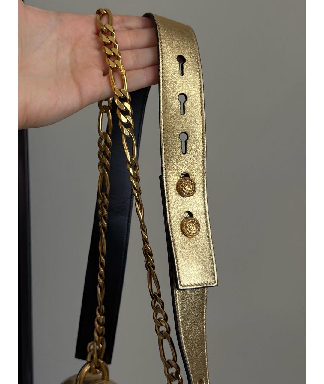 BALMAIN Золотая кожаная сумка через плечо, фото 6