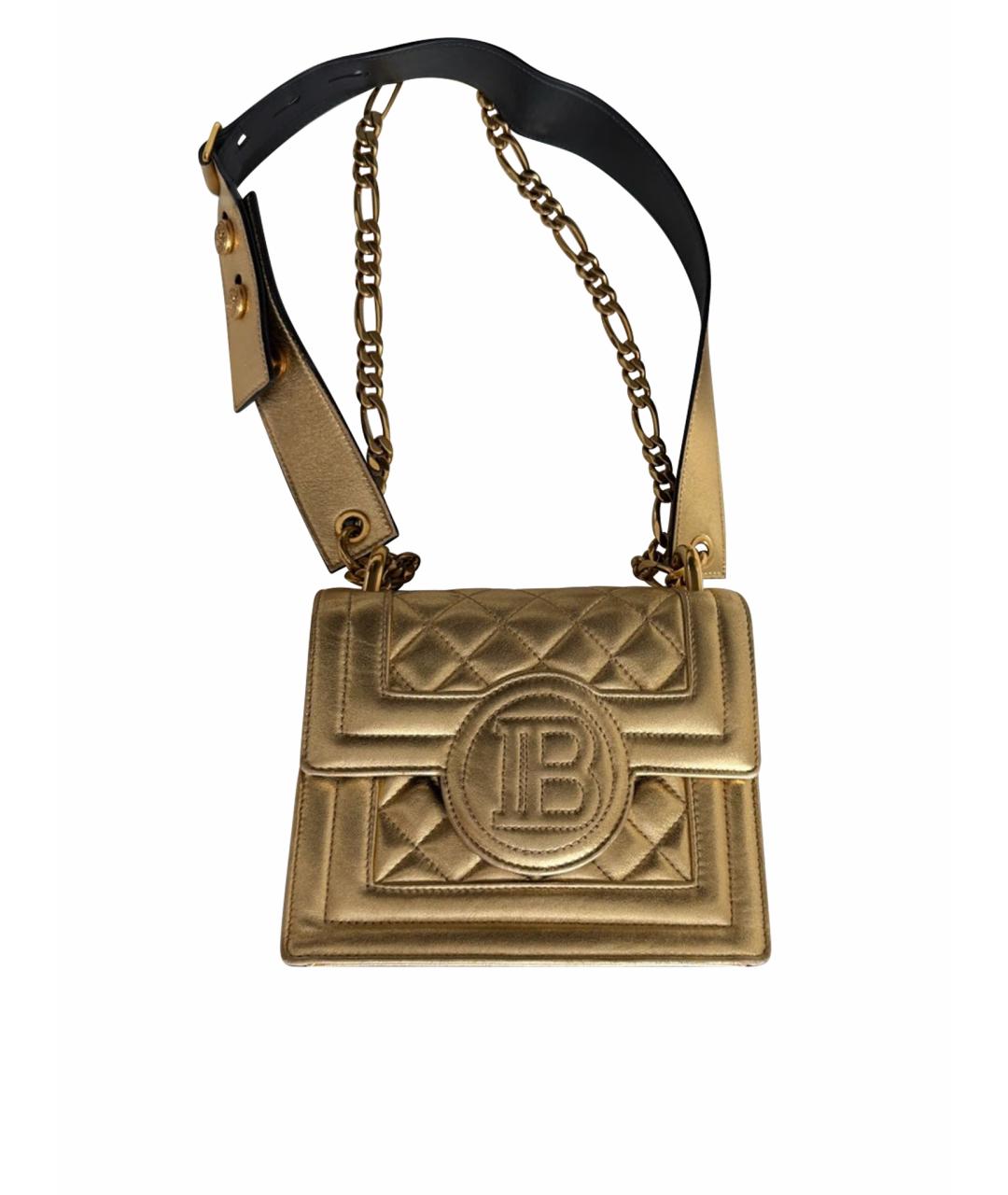 BALMAIN Золотая кожаная сумка через плечо, фото 1