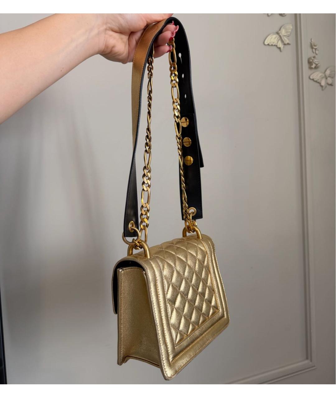 BALMAIN Золотая кожаная сумка через плечо, фото 2