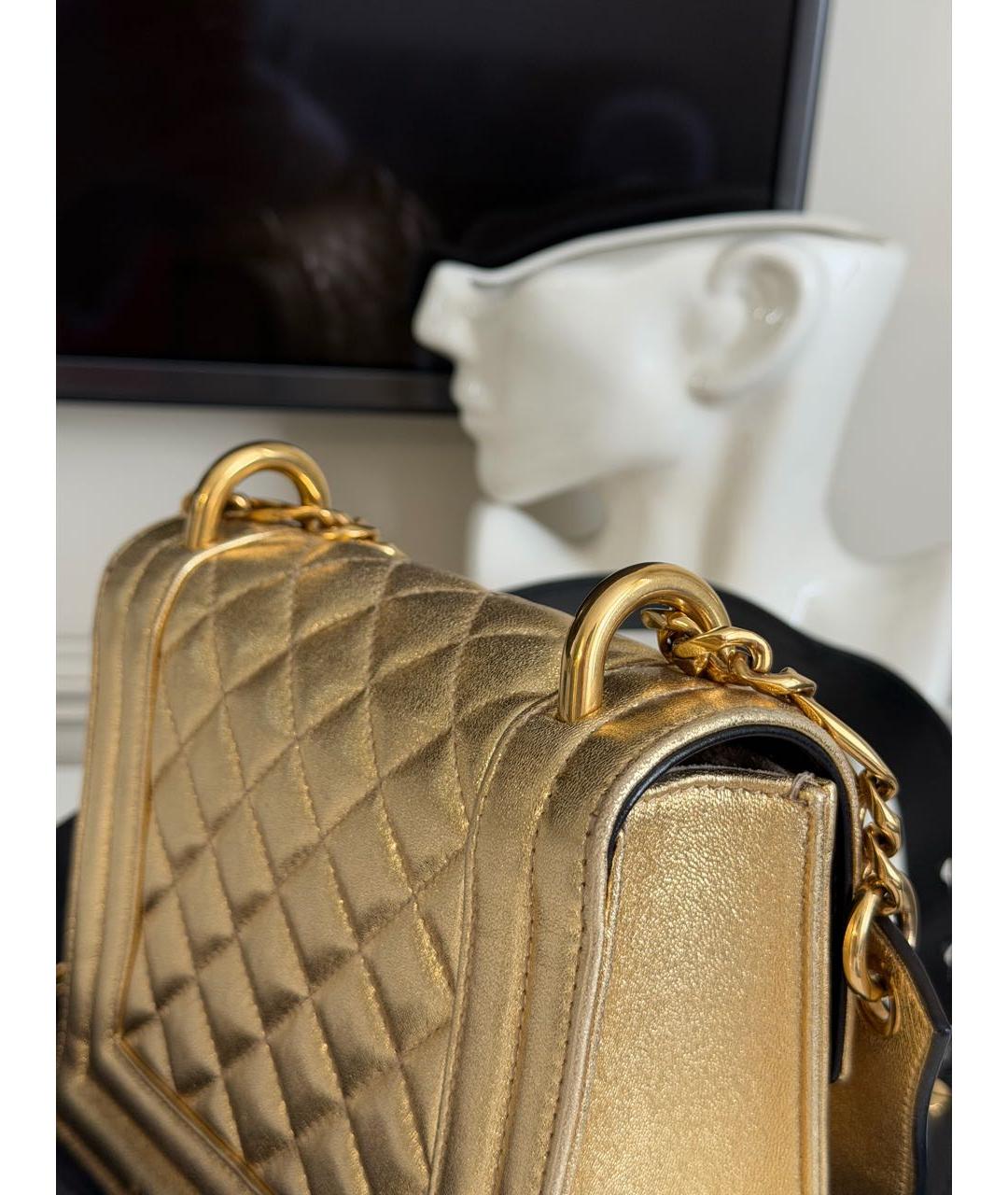 BALMAIN Золотая кожаная сумка через плечо, фото 7