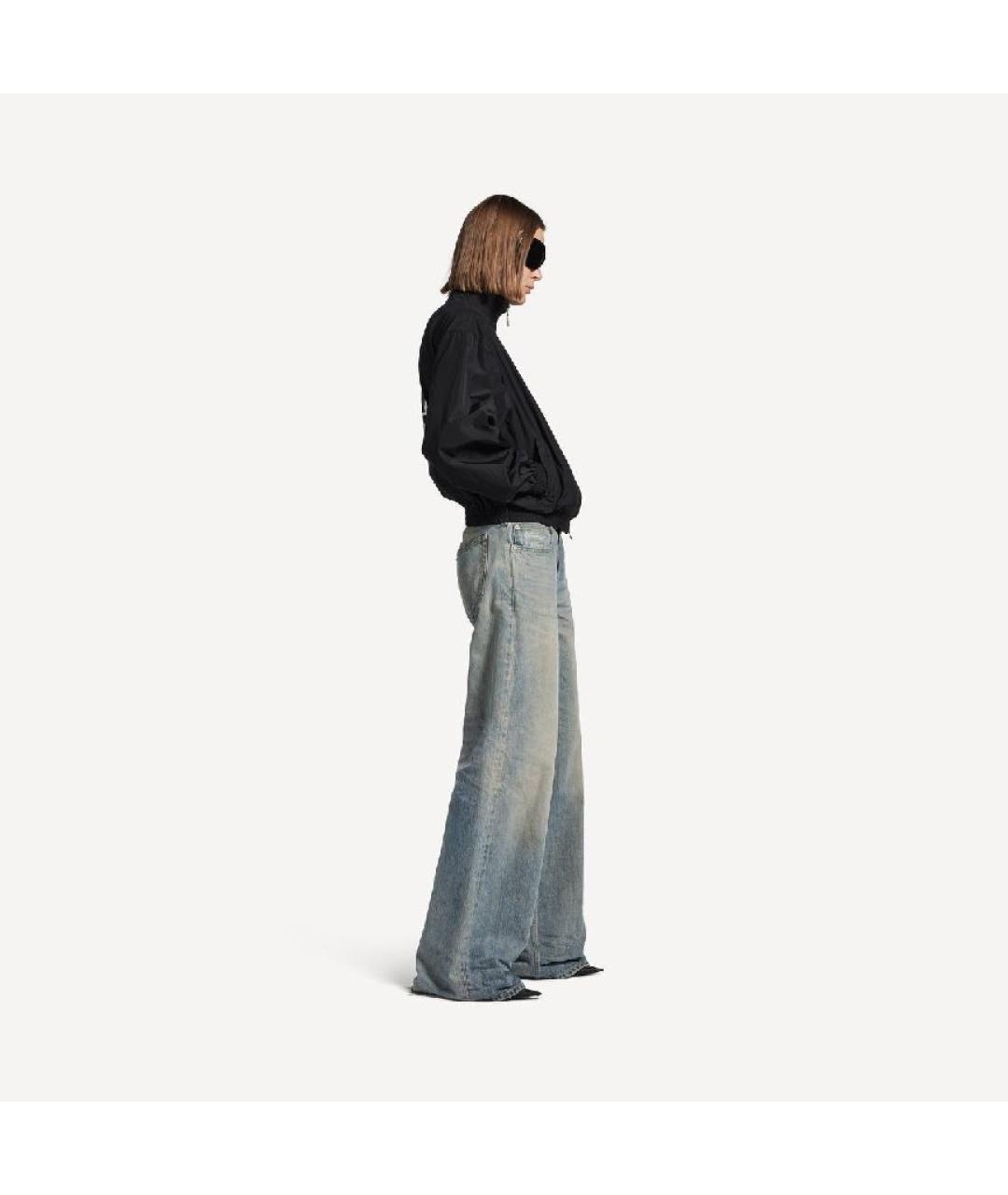 BALENCIAGA Голубые хлопковые джинсы клеш, фото 5