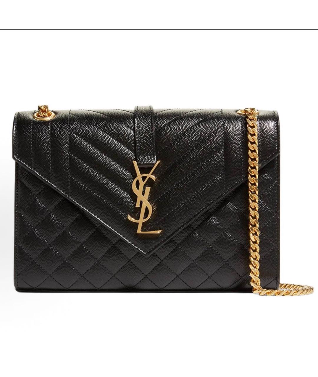 SAINT LAURENT Черная кожаная сумка через плечо, фото 9