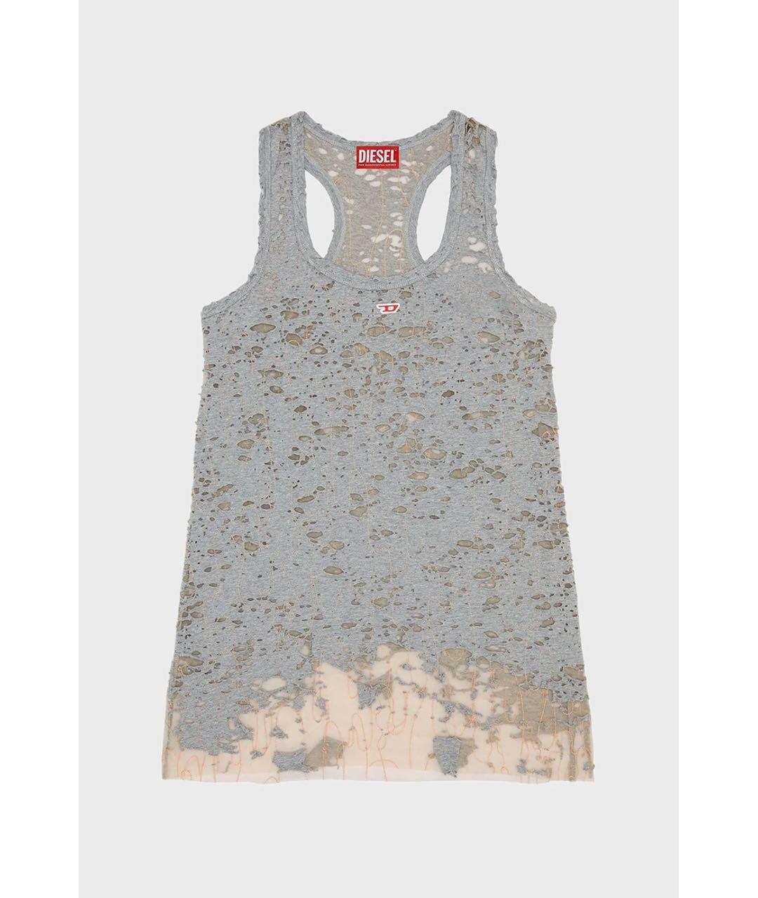 DIESEL Серое сетчатое коктейльное платье, фото 9