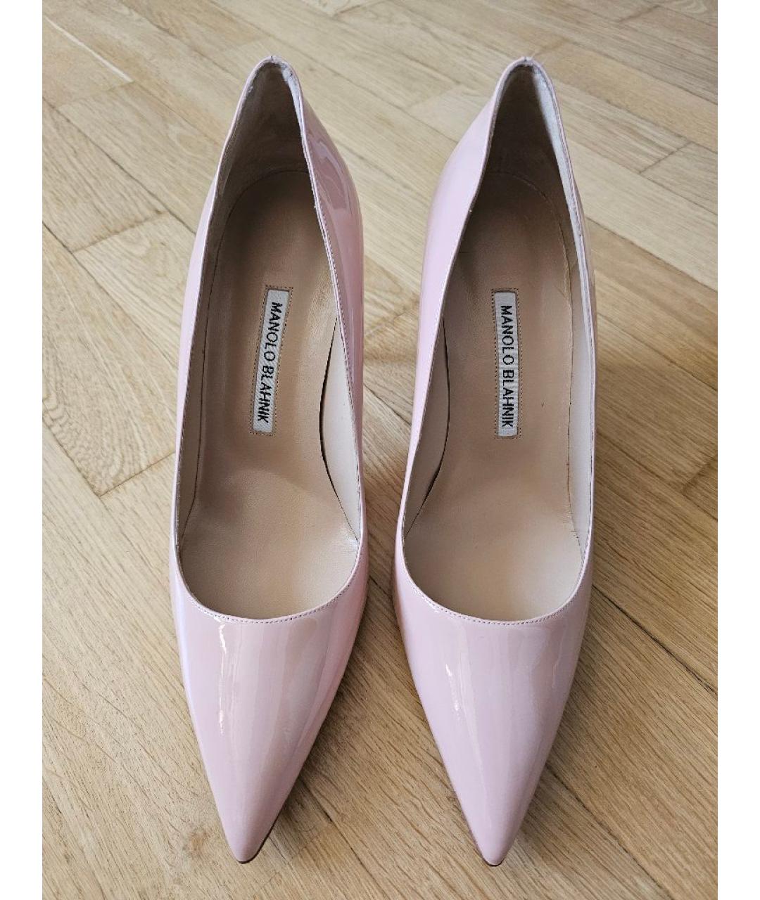 MANOLO BLAHNIK Розовые туфли из лакированной кожи, фото 2