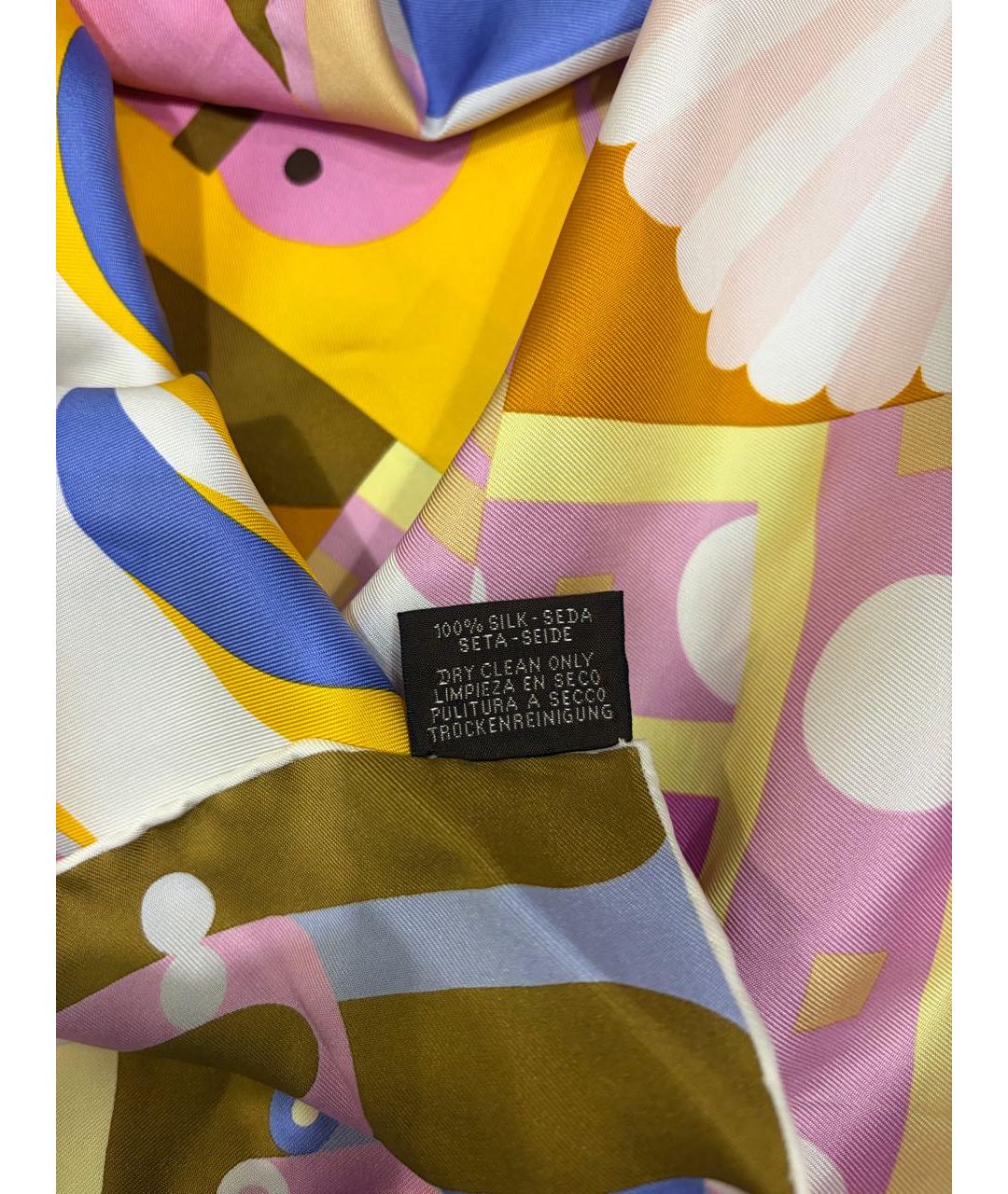 HERMES Мульти шелковый платок, фото 6